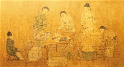 宋代《春宴圖》（局部），故宮博物院藏。 　　杜建坡攝