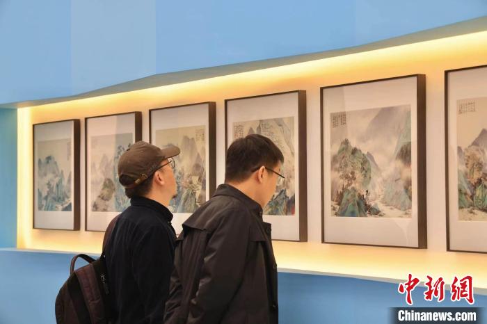 “景·色”——2023當代青綠山水畫學術邀請展現場。 主辦方供圖