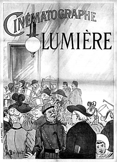 繪于1896年的海報顯示了早期巴黎電影放映的盛況。資料圖片