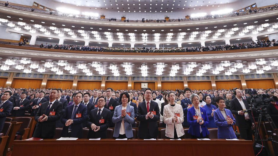 3月4日，中國人民政治協(xié)商會議第十四屆全國委員會第二次會議在北京人民大會堂開幕。新華社記者 邢廣利 攝