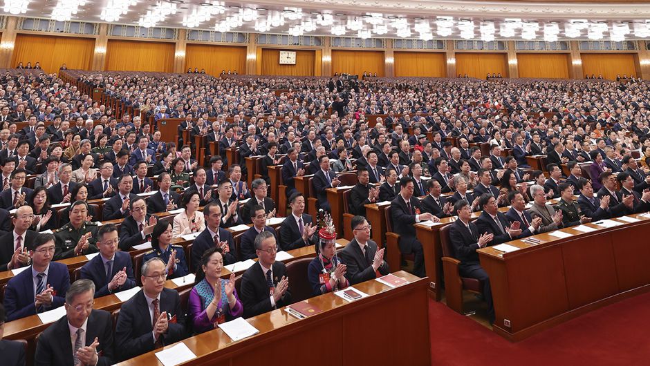 3月4日，中國人民政治協(xié)商會議第十四屆全國委員會第二次會議在北京人民大會堂開幕。新華社記者 龐興雷 攝