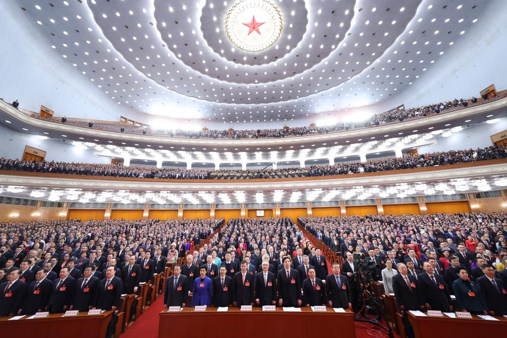 3月5日，第十四屆全國人民代表大會(huì)第二次會(huì)議在北京人民大會(huì)堂開幕。新華社記者 黃敬文 攝