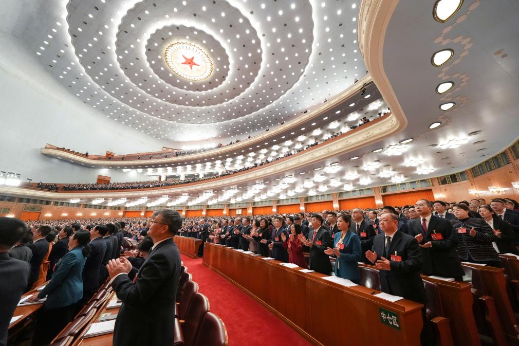 3月5日，第十四屆全國人民代表大會(huì)第二次會(huì)議在北京人民大會(huì)堂開幕。新華社記者 王毓國 攝