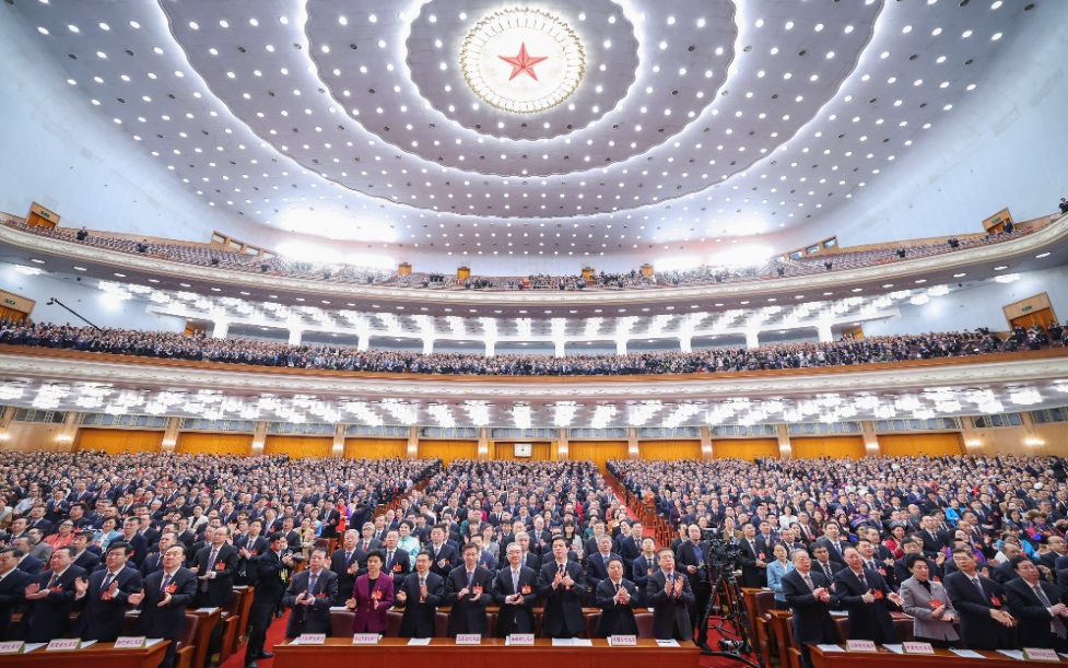 3月8日，十四屆全國人大二次會議在北京人民大會堂舉行第二次全體會議。新華社記者 丁海濤 攝