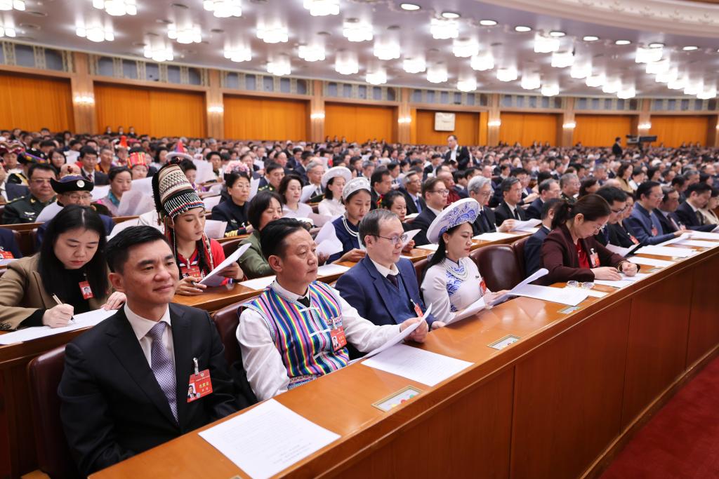 3月10日，中國人民政治協(xié)商會(huì)議第十四屆全國委員會(huì)第二次會(huì)議在北京人民大會(huì)堂舉行閉幕會(huì)。新華社記者 邢廣利 攝