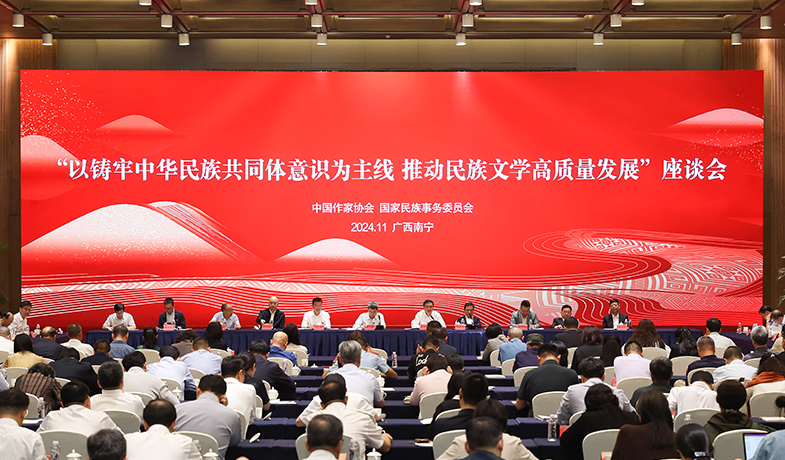 11月17日，“以鑄牢中華民族共同體意識為主線  推動民族文學高質量發展”座談會在廣西南寧舉行