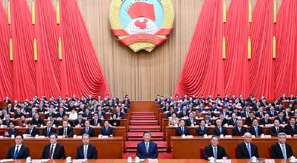 3月4日下午，中國人民政治協(xié)商會議第十四屆全國委員會第三次會議在北京人民大會堂開幕