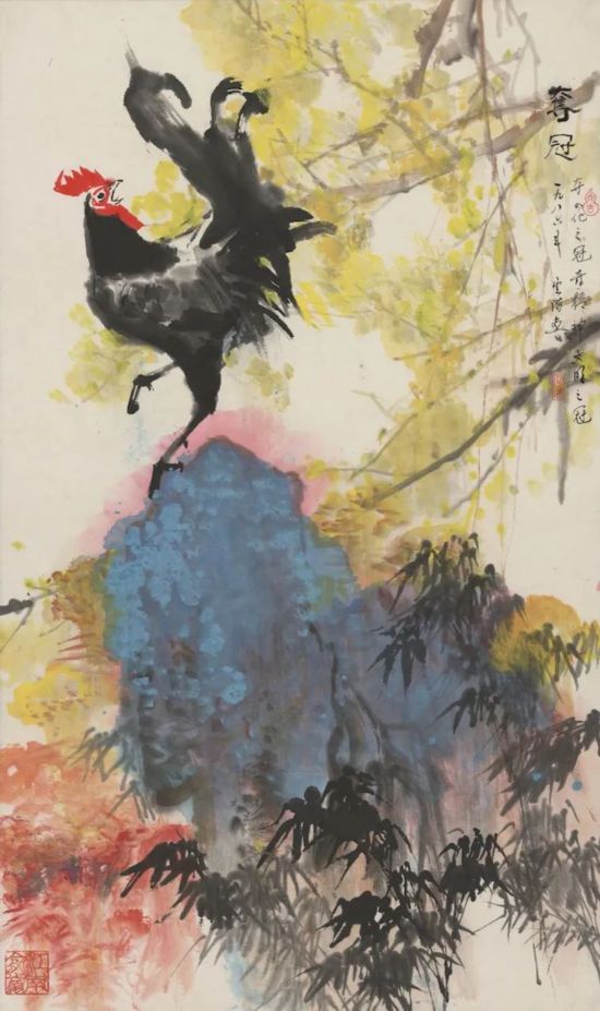 俞云階《奪冠》102x67 cm中國畫 1986年 中華藝術宮（上海美術館）藏